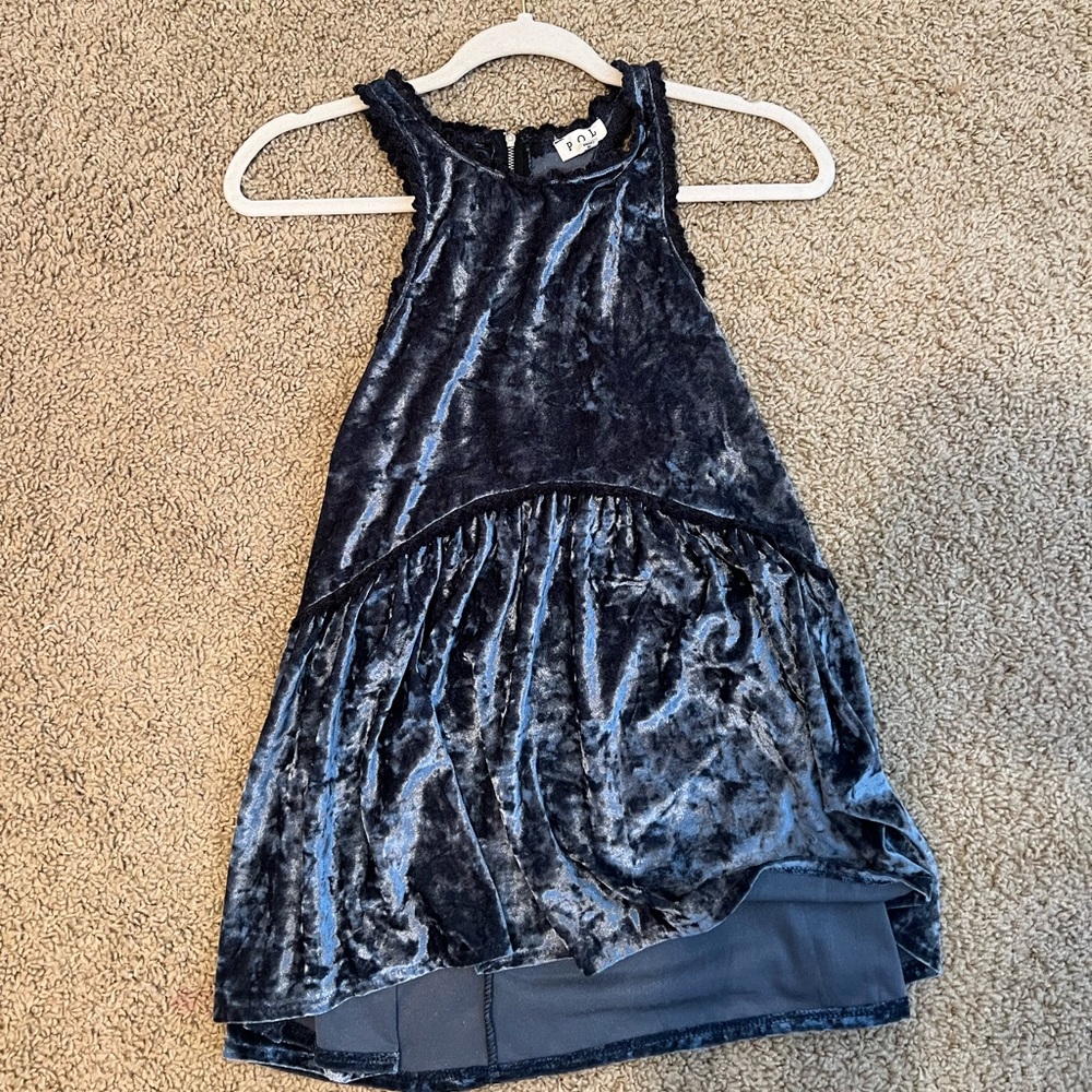 Navy Velvet Tank Top